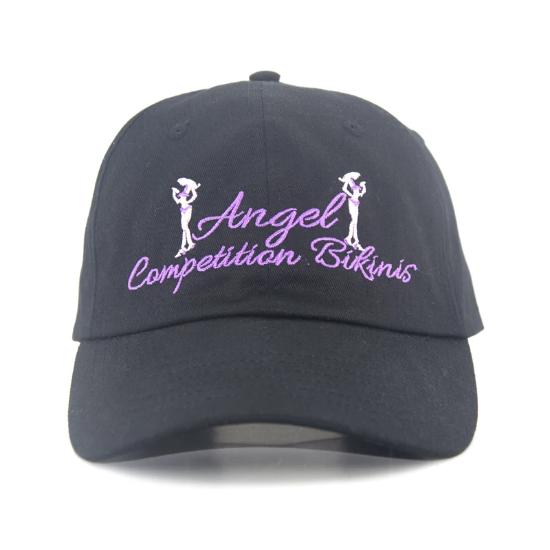 Custom cheap 6 panel design your own logo embellished dad hat distressed denim dad hat