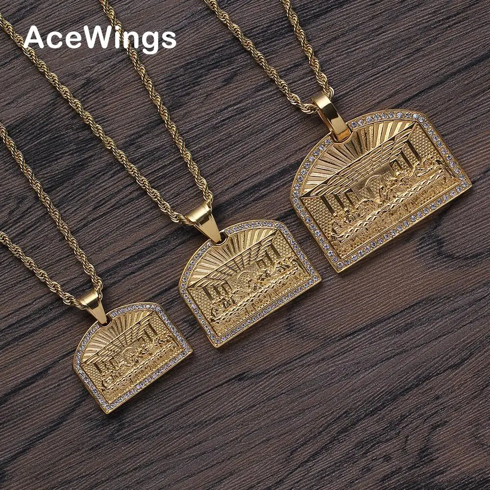 SN209 3 sizes Stainless Steel Jewelry  Pendant Necklace Hip Hop
