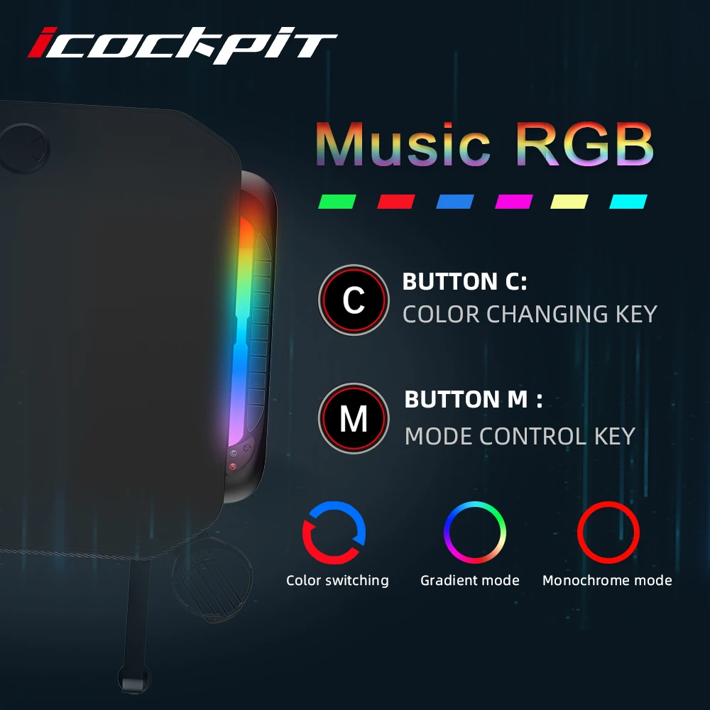 Modern design furniture high quality waterproof mouse pad desk gaming table with RGB lighting