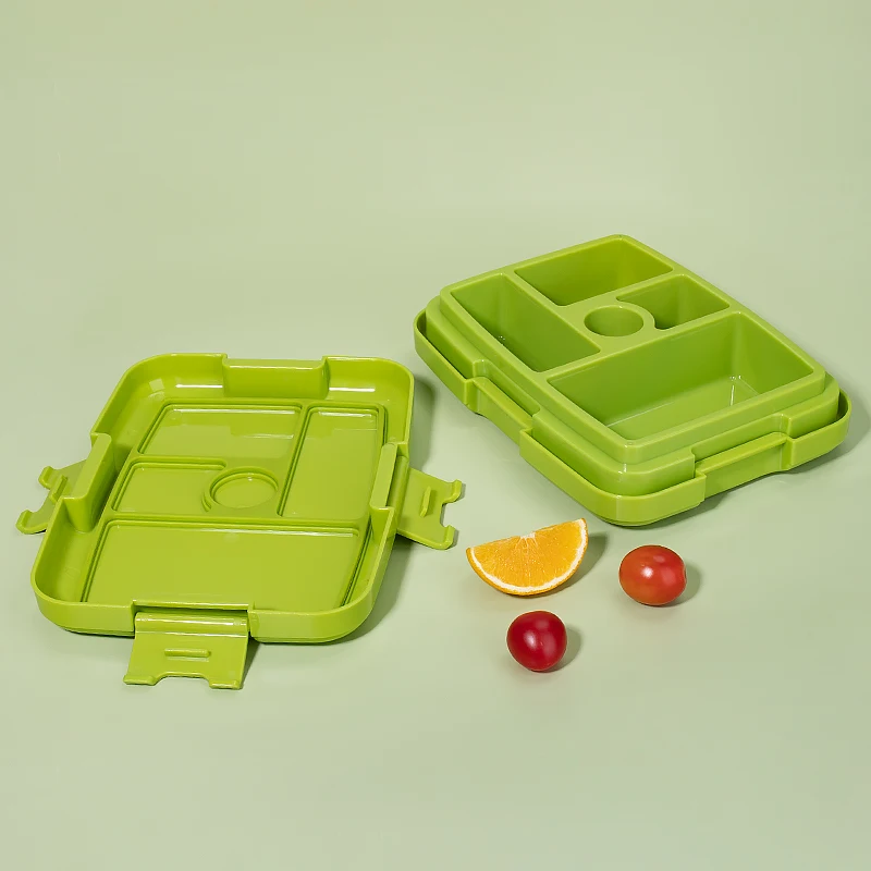 Eco Friendly Food Safety Plastic Divided lunch box Kids Bento Box 5 Compartments Children Lunch Box for School