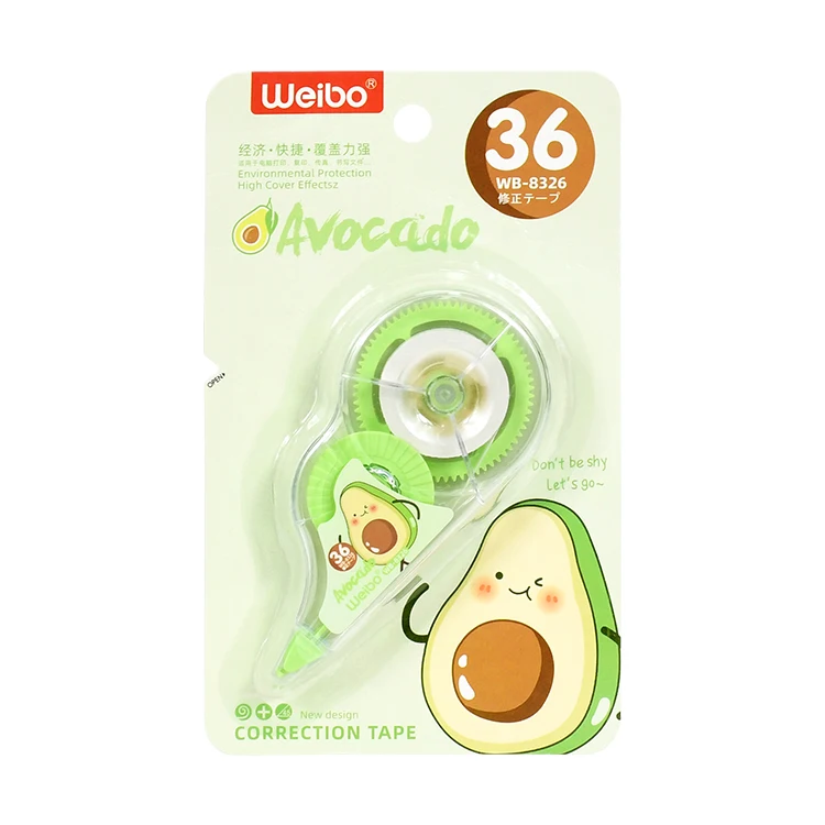 weibo Stationery cute cartoon Avocado 8 m length Correction Tape for students kids use