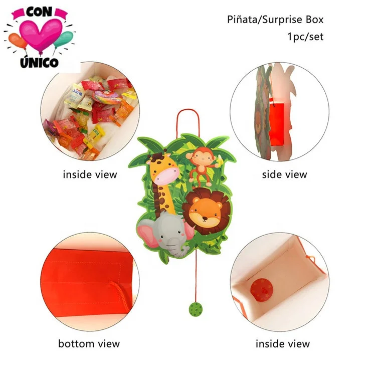 New Jungle Safari Animals Theme Kids Birthday Party Pinata Party Supplies Decoration Eco-friendly Disposable Tableware
