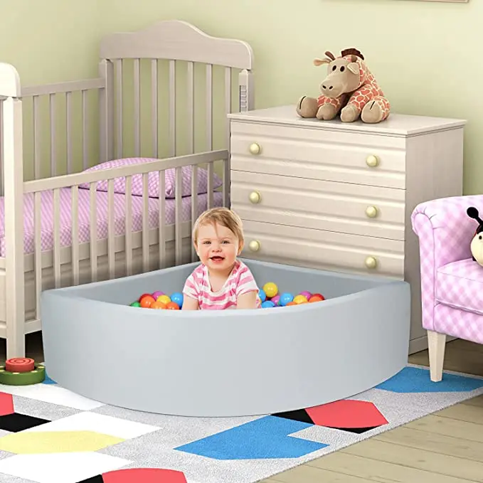 Kids Memory Foam Ball Pit Fan-Shape Ball Pits for Toddlers Babies Foldable & Portable Soft Ball Pool