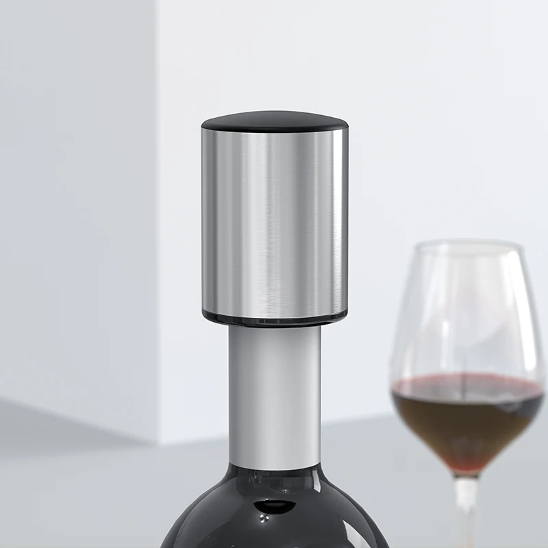 Manual Wine Bottle Stopper Silicone Customize Vacuum Wine Stopper Reusable Stainless Steel Mini Size Keep Wine Fresh