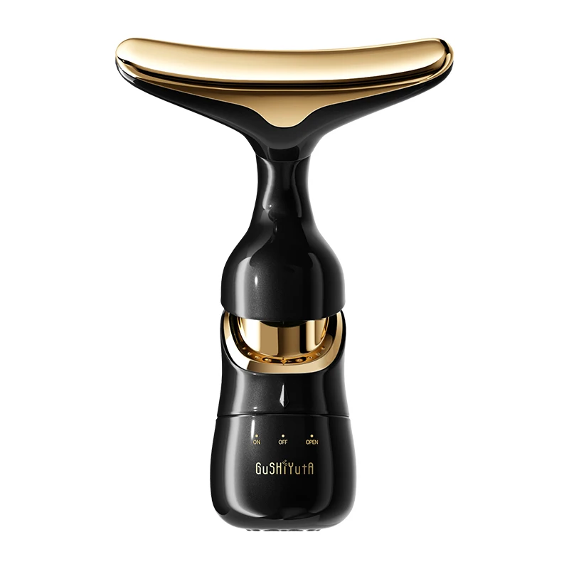 22 Battery-powered Soundwave Vibration RF Effective Desalination Wrinkle Tightening Plastic 3-in-1 Facial Lift Neck Massager