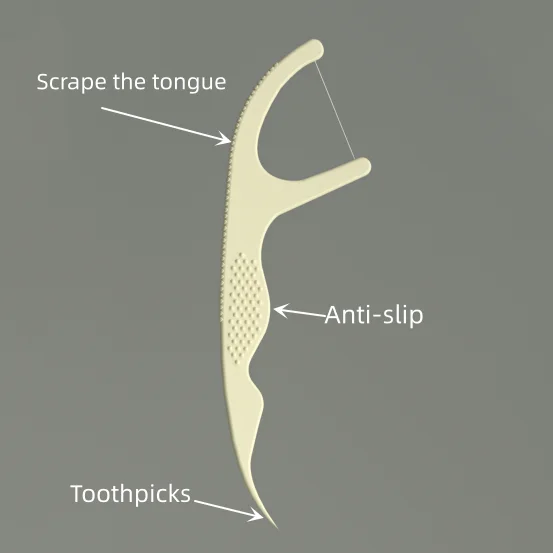 Biodegradable dental floss pick with OEM Logo packaging corn starch individually wrapped floss picks