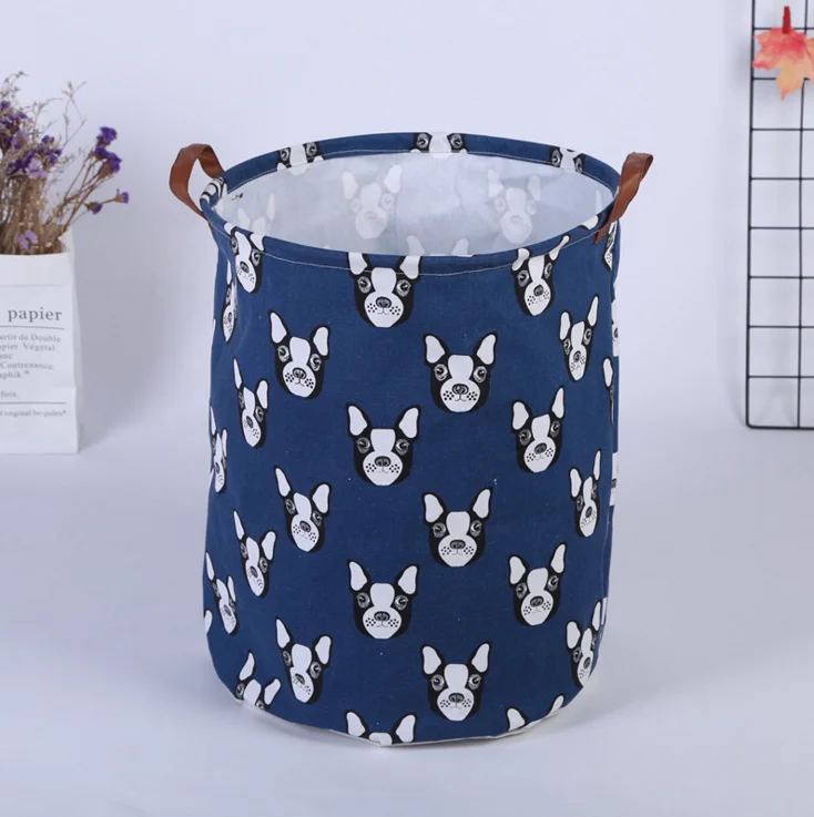 Wholesale European Waterproof Laundry Folding Cartoon Fabric Canvas Kids Basket