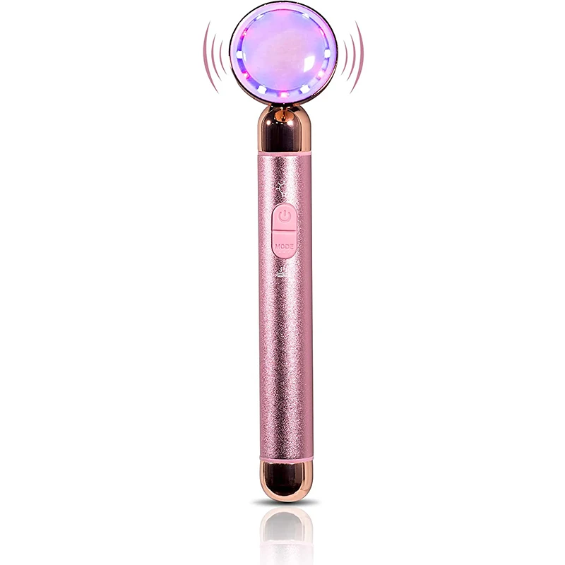 Anti Aging Blue Red Light Therapy Electrical Face Massager Skin Rejuvenation Vibrating Electrical Face Massager