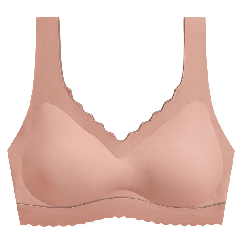 A seamless one piece smooth wavy edge bra with a beautiful and comfortable back, and a sports bra without steel rings