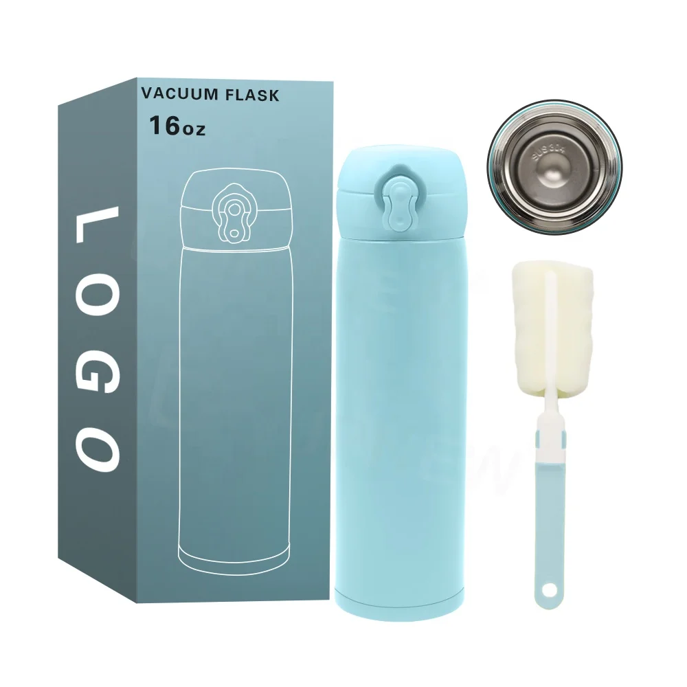 Metal Water Bottle Stainless Steel Vacuum Flask Bottle Thermos Insulated Cup Reusable Stainless Steel Water Bottle With a Lock