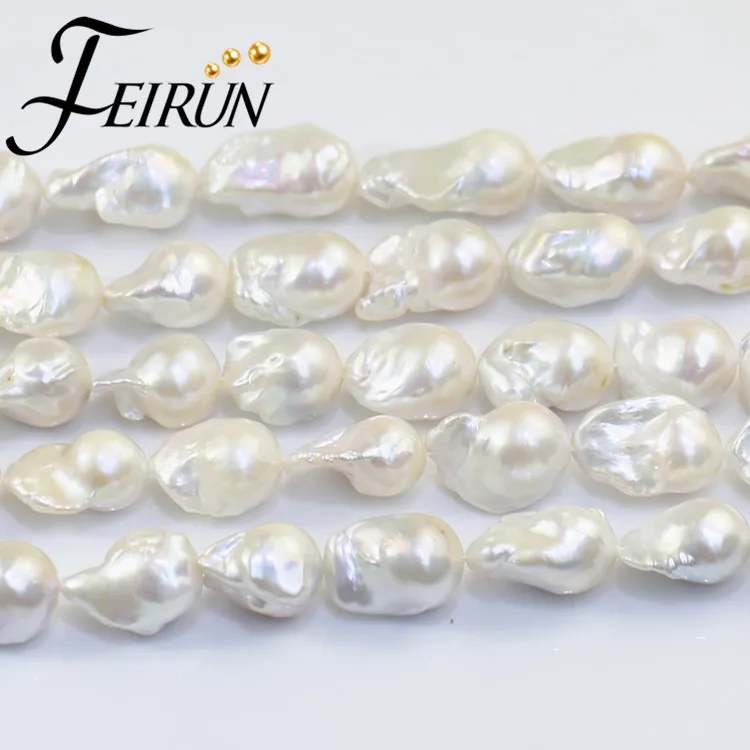 12-14mm big size fresh water real natural wholesale price AA grade baroque pearl beads strands fireball