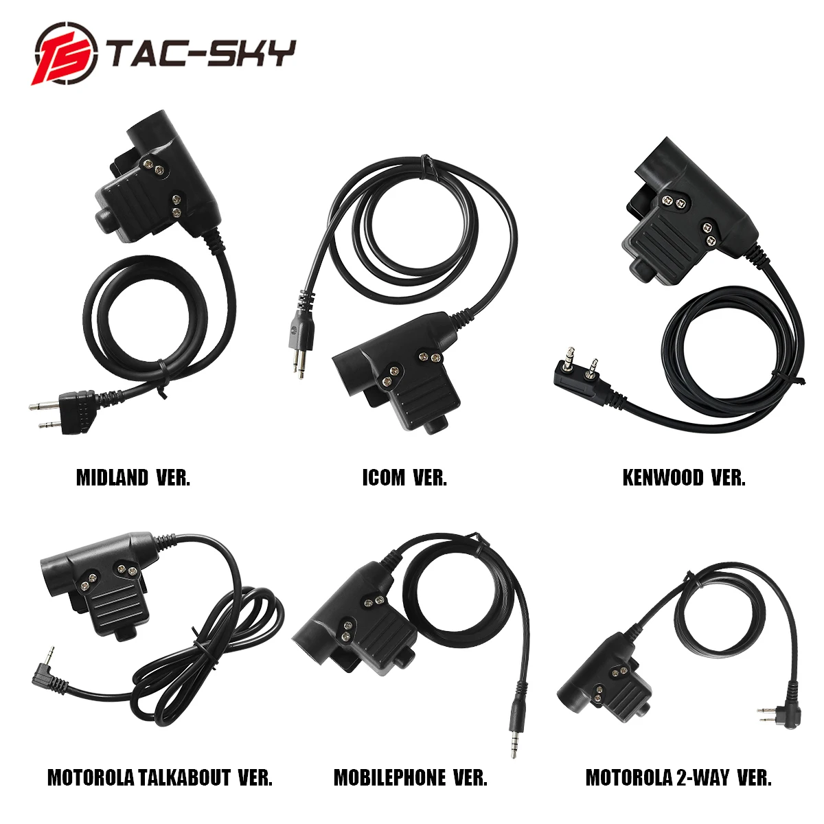 TS TAC-SKY тактическая гарнитура аксессуар Ptt адаптер с Kenwoo / Icom/Midland/ Motorola Plug U94