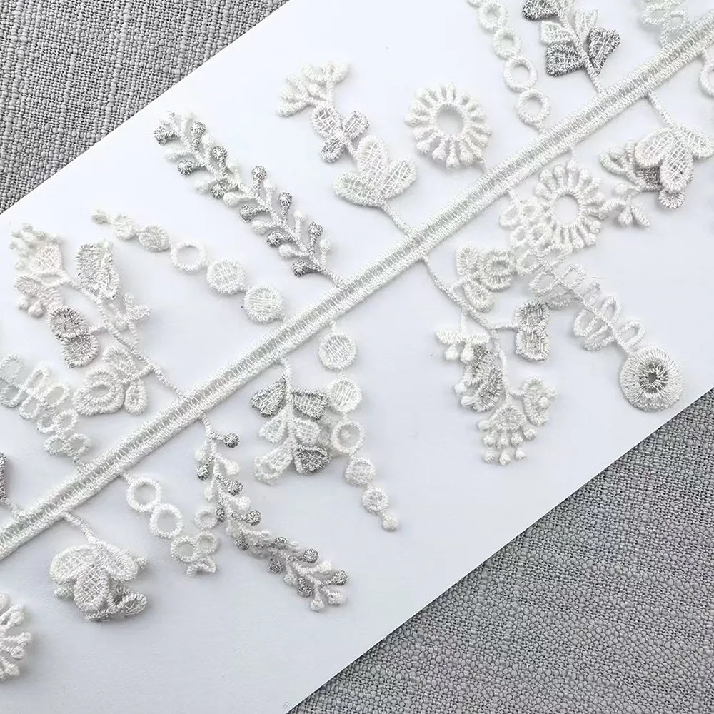 Водорастворимые вышитые кружевные шторы с кисточками