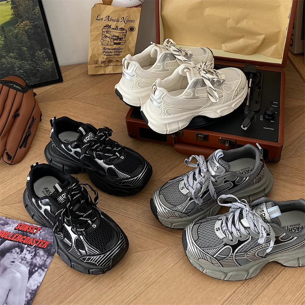 Women Sneakers 2023 Thick Sole Walking Style Height Increasing Hot Design Outdoor Daily Fashion Sports Running Shoes