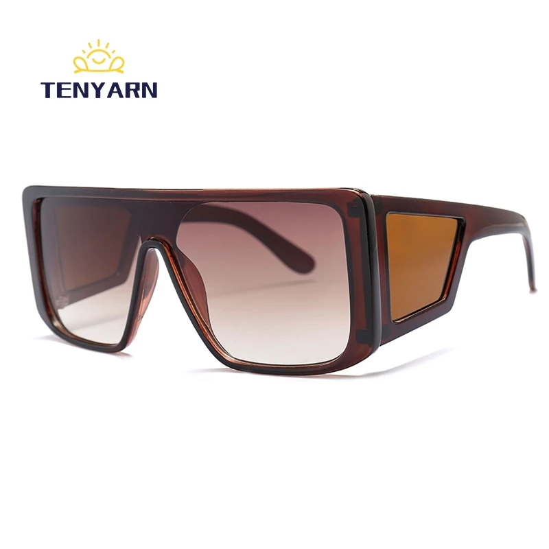 Tenyarn Fashion Plastic Gradient UV 400 Fashion Oversized Trendy Women Shades Sun Glasses Sunglasses