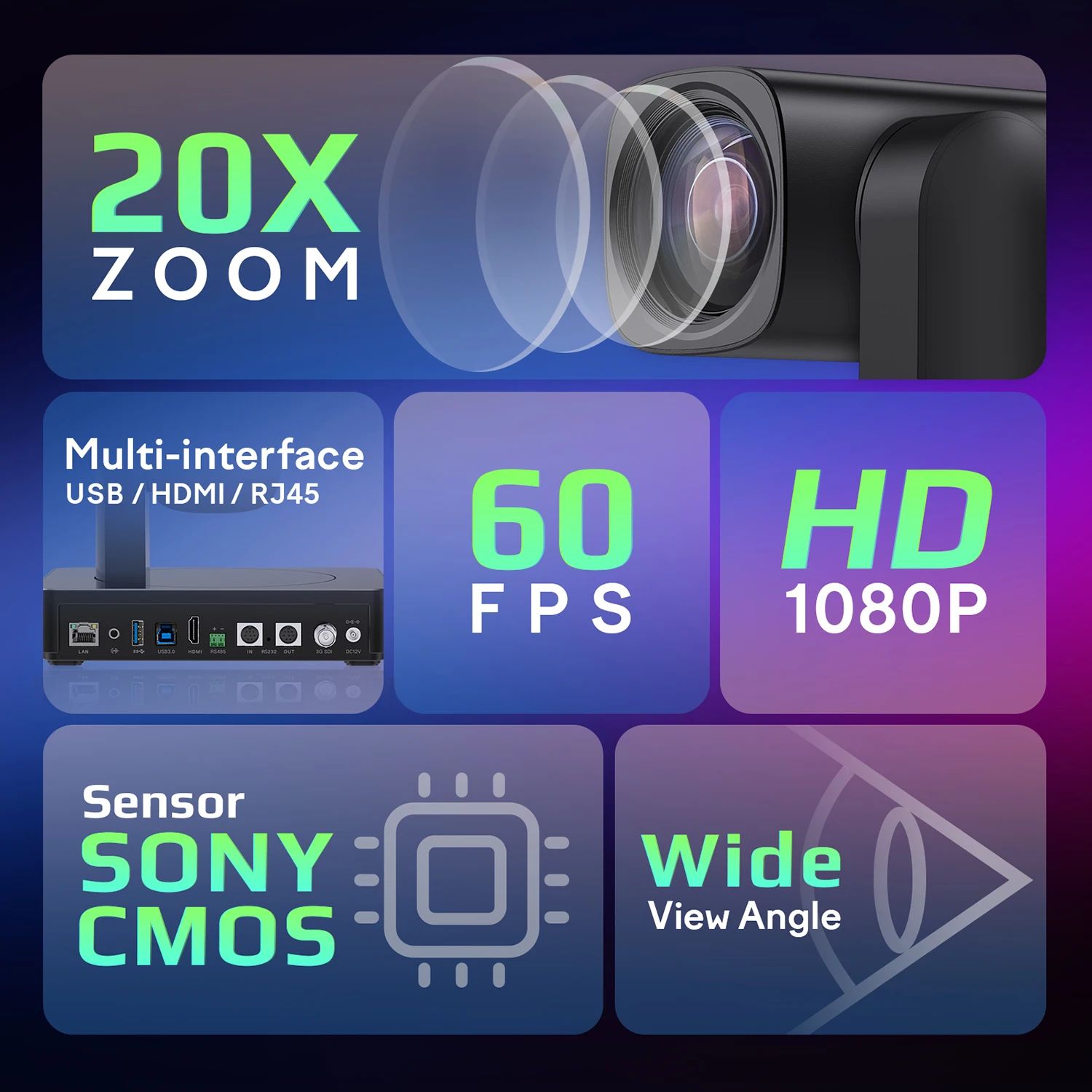 4K Ptz Auto Tracking Videoconference Camera  20 Zoom Conference NDI Camera