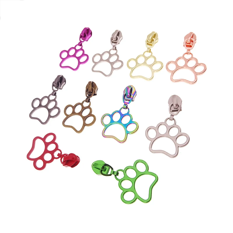 Paw Shape Decorative Zipper Slider Puller For Nylon Zip Pull For Clothing