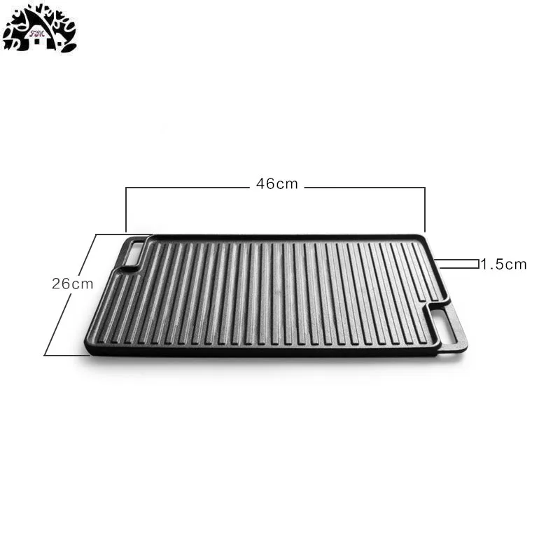 Iron plate grilled domestic cast iron rectangular steak plate Australian grilled belt fish rectangular roast plate