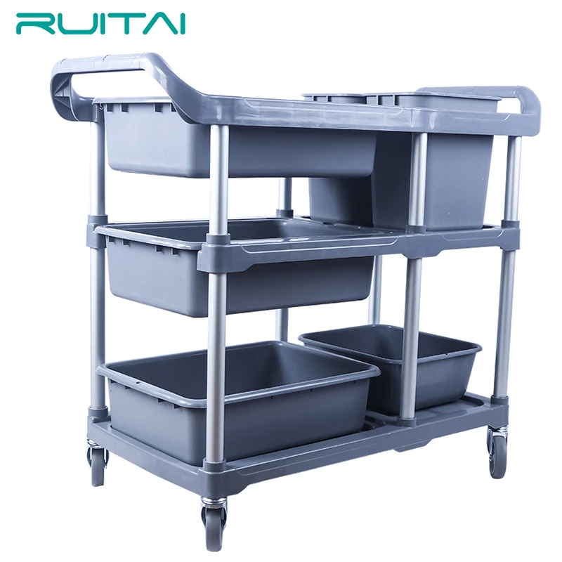 RUITAI цены по прейскуранту завода-изготовителя Отель Ресторан кухонное оборудование 3 яруса кружевных пластиковый сервисный to cart тележка