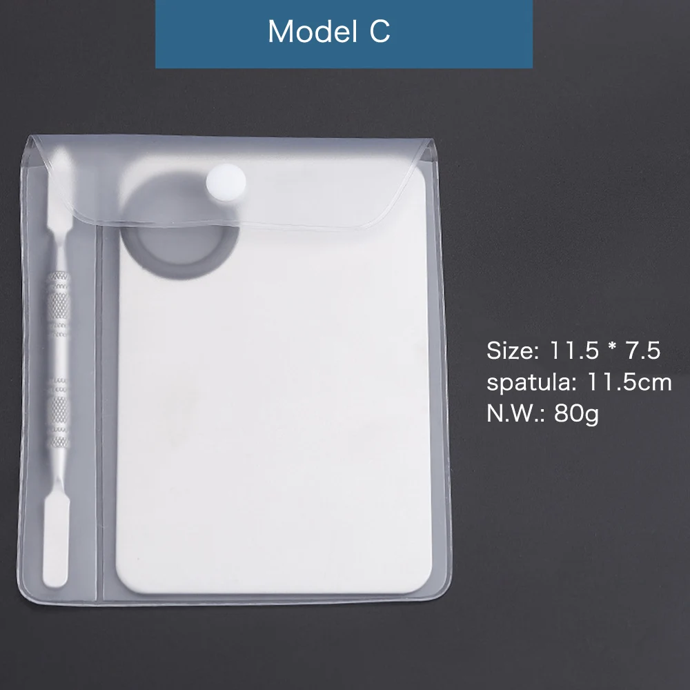 Новинка 2020, косметика разных форм, палитра из нержавеющей стали для смешивания макияжа с лопаткой и отверстиями, частная этикетка