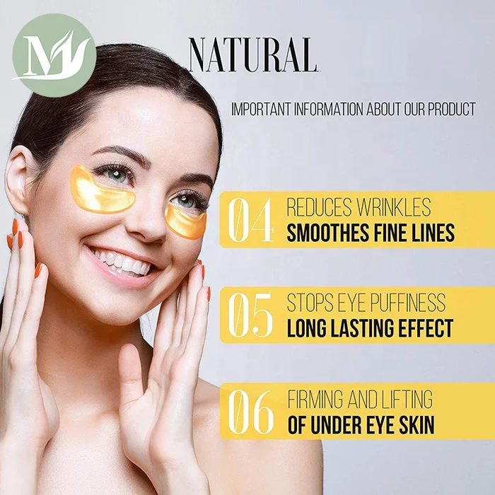 
OEM/ODM 24K Gold Collagen Under Eye Mask Dark Circle Remove Eye Mask Patches 