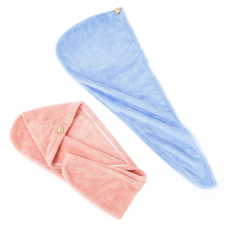 Microfiber Hair Drying Wrap Towel Coral Velvet Headband Thick High density Coral Fleece Dry Hair Cap Turban