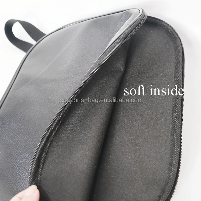 Manufacturer Black Custom PU Leather Pickleball Cases Paddle Cover Pickleball Paddle Bag