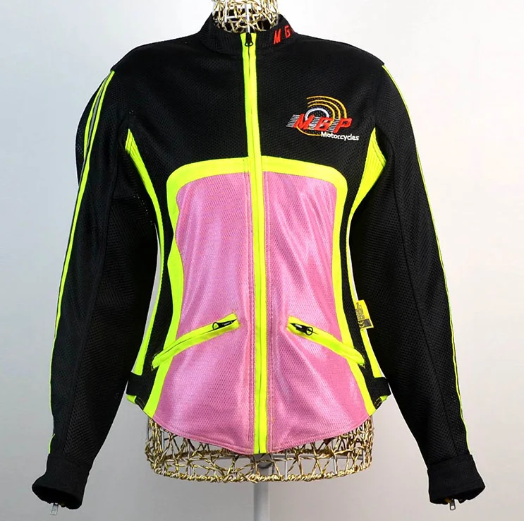 Wholesale Waterproof Zipper Reflective Women Embroidery Racing Jacket