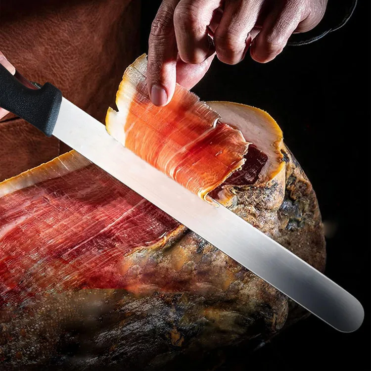 8 10 12 Inch Stainless Steel Ham Watermelon Fruit and Honey Knife with PP Handle for Kitchen Use