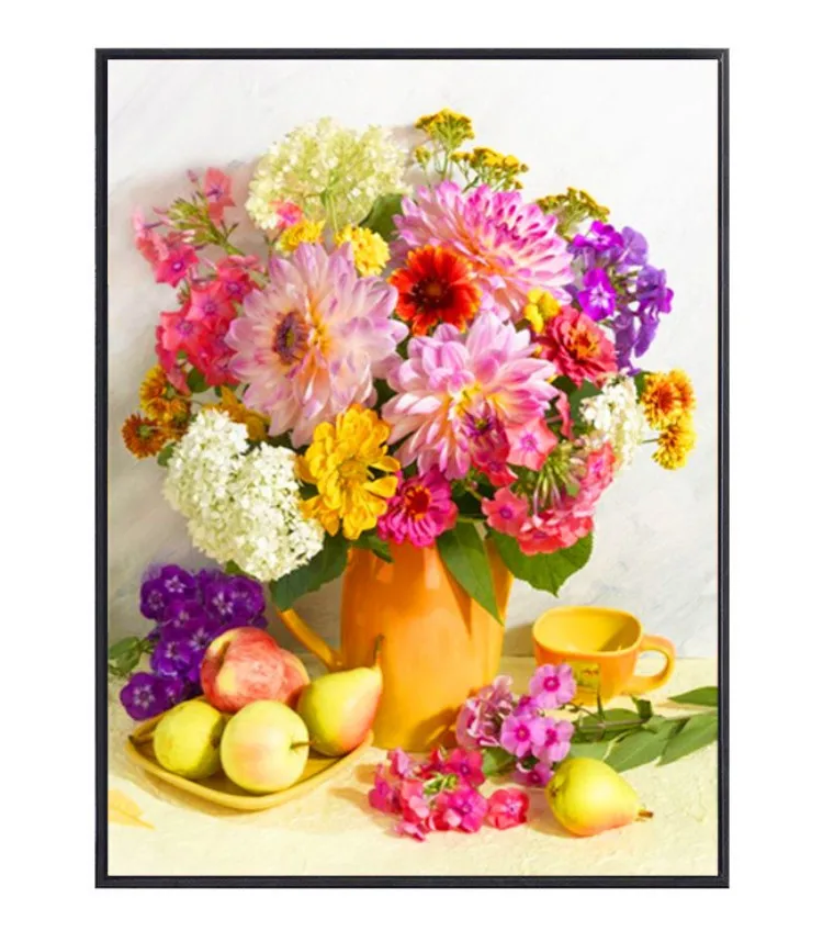 Factory supply wholesale decoration flower fruit diy diamond embroidery painting