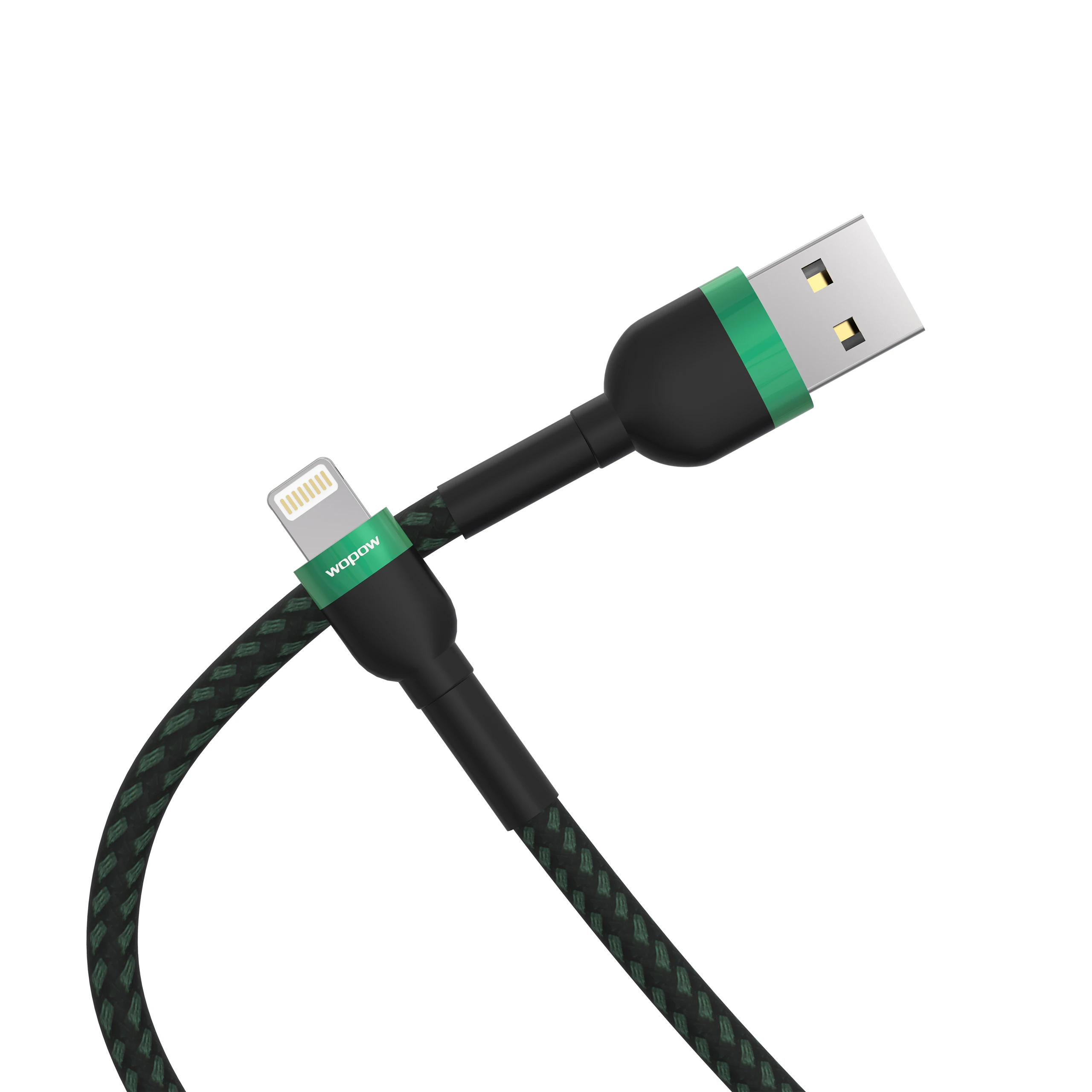 Wopow 2.4A Aluminum Alloy  Fast Charge Lightning Cable for Iphone 11 X Xs X Max Data Cables