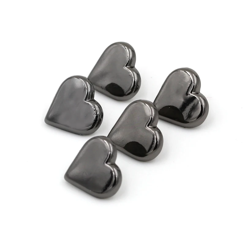 fancy heart shape metal button for blouses