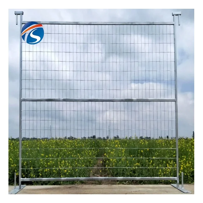 Galvanized outdoor portable metal 6 feet * 10 feet canada style base construction site temporary fence panel
