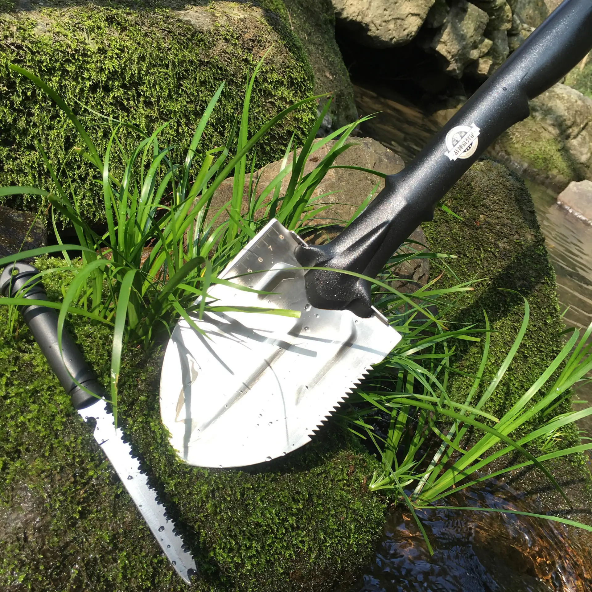 Outdoor Camping Fishing Sappers Shovel Multi-purpose Folding Shovel Steel Survival Spade