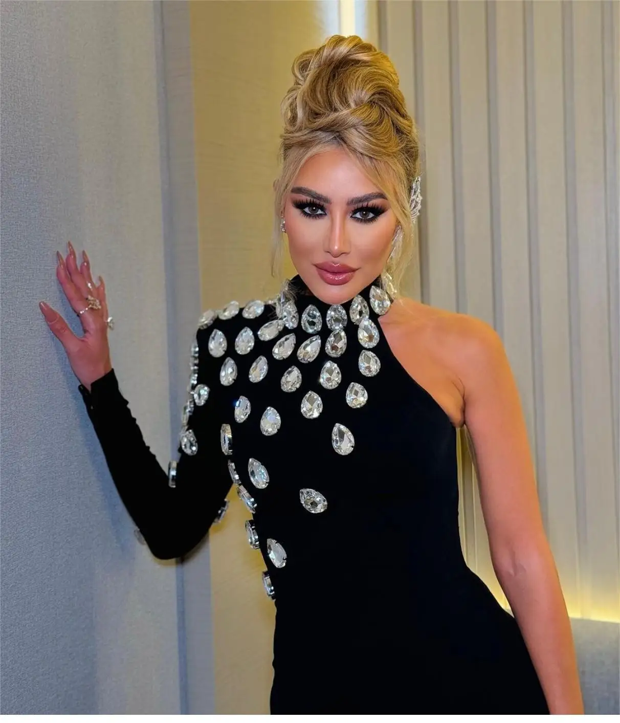 High Quality Single Shoulder Rhinestone Design Bandage Dress Stylish Elegant Ladies Sexy Women Summer Casual Party Evening Dress