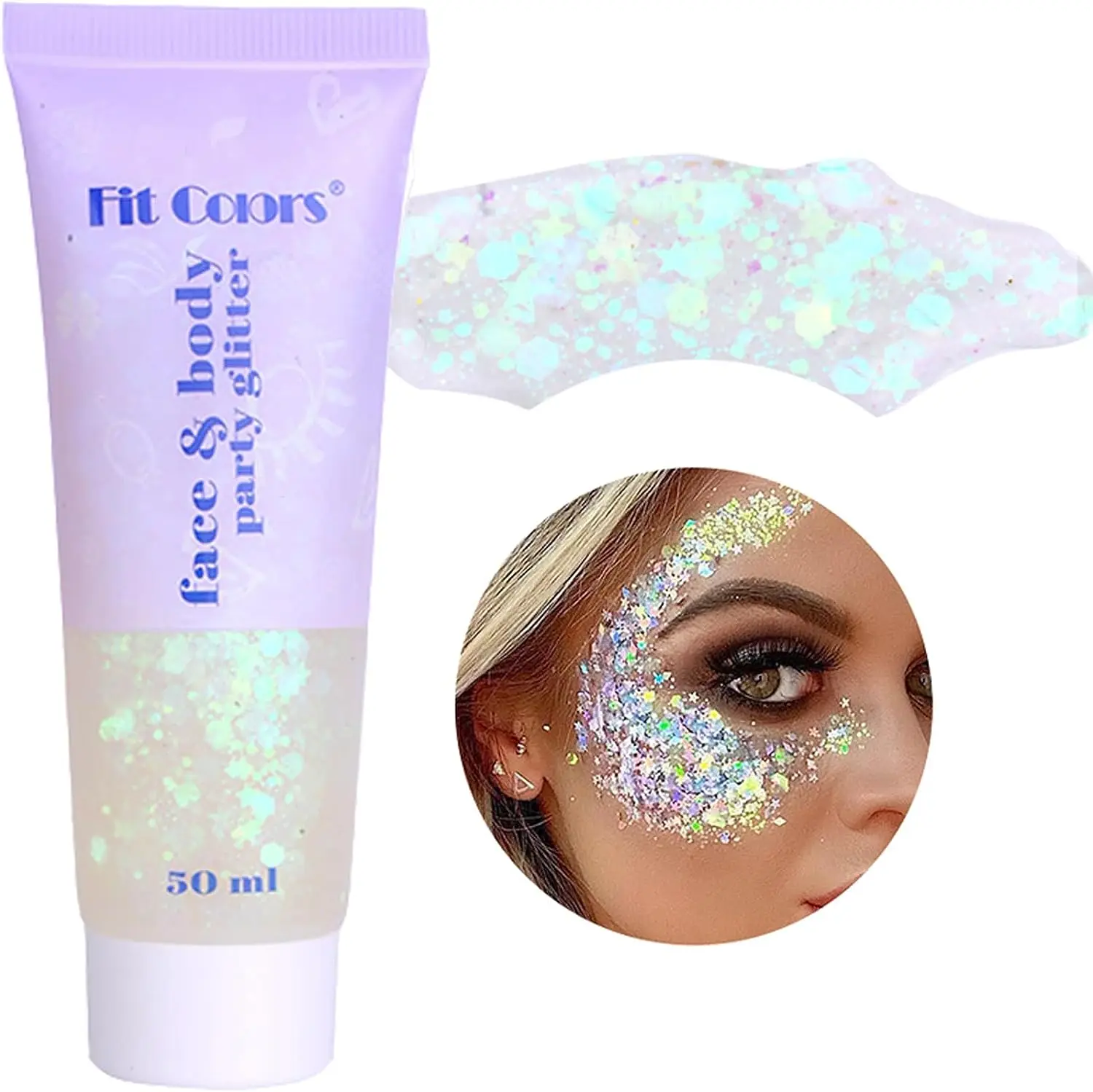 Body Glitter Concerts Music Festival Rave Accessories Face Glitter Gel Makeup Sequins Glitter for Face Paint Eye Lip Hair Sparkl