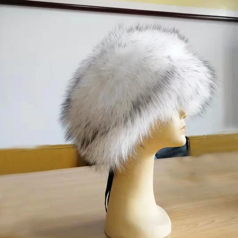 XJ Chinese raccoon fur fashional style natural winter warm style ski hat manufacturers animal real fur hats