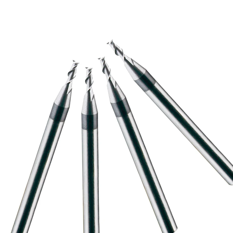 Wear Resistant Cnc Tools Hrc65 2-Flute Flat Milling Cutter For 304/303/316L Stainless Steel Cnc End Mill
