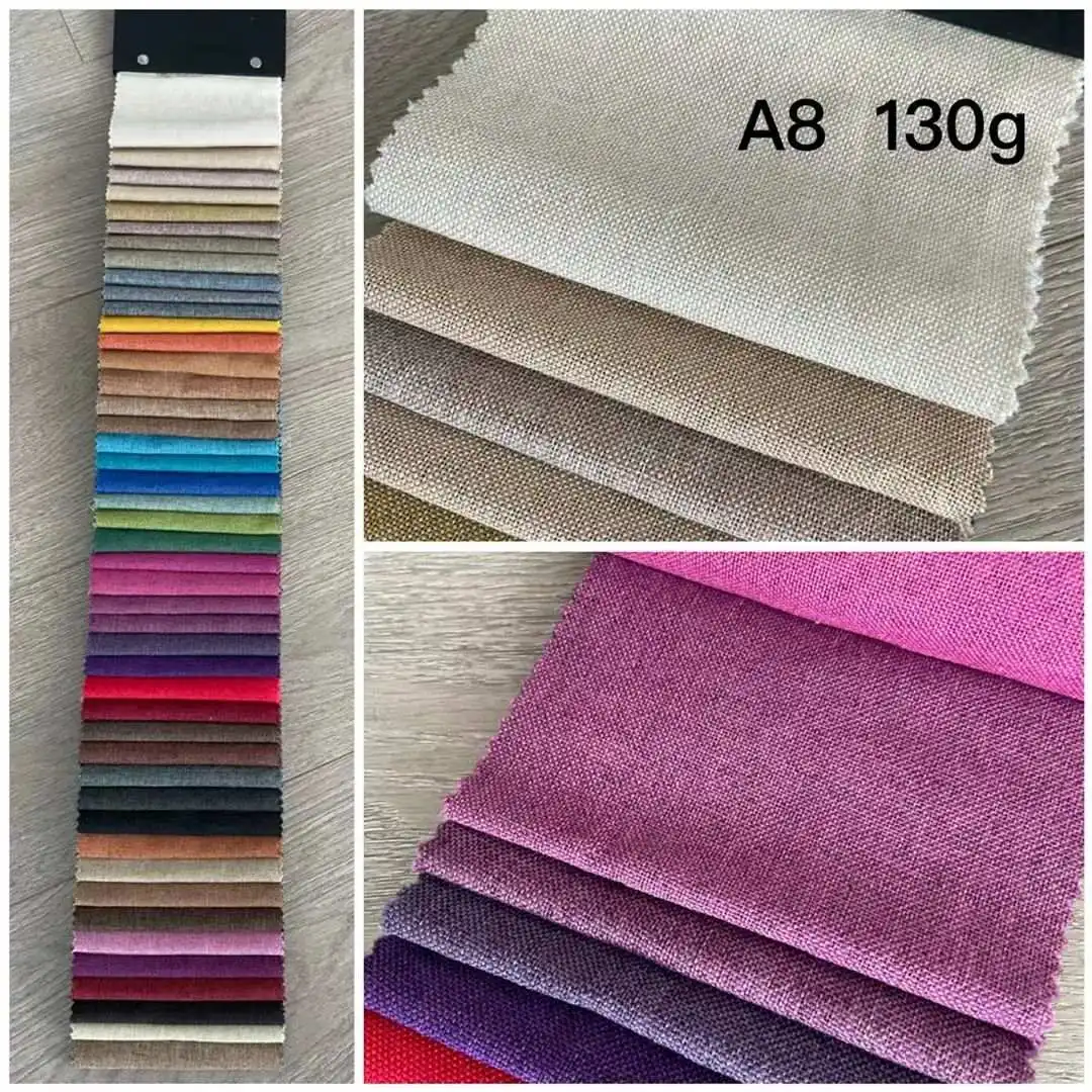 In stock good quality  linen polyester blend fabrics polyester linen like fabric