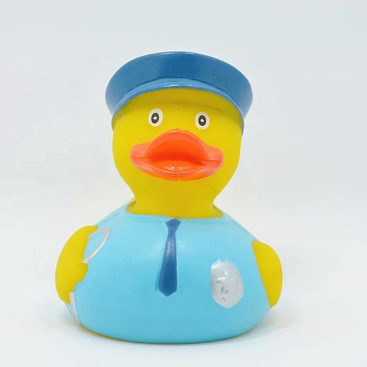 Wholesale Promotional Custom Soft PVC Bath Duck Squeeze Floating Plastic Cop Rubber Duck