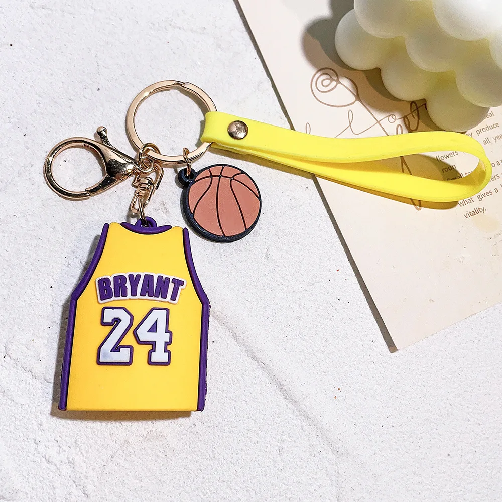 Wholesale Wrist Straps Keychain 3D Car Pendant Bag Backpack Key Ring Chain PVC Rubber Football Keychain