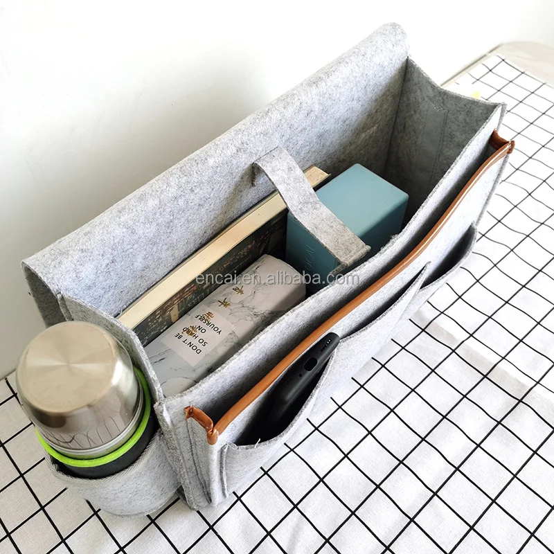 Bedside Caddy Bed Caddy for College Dorm Room Bedside Organizer with 2 Heavy Duty Straps Fits Bunk Bed Bedframe Sofa