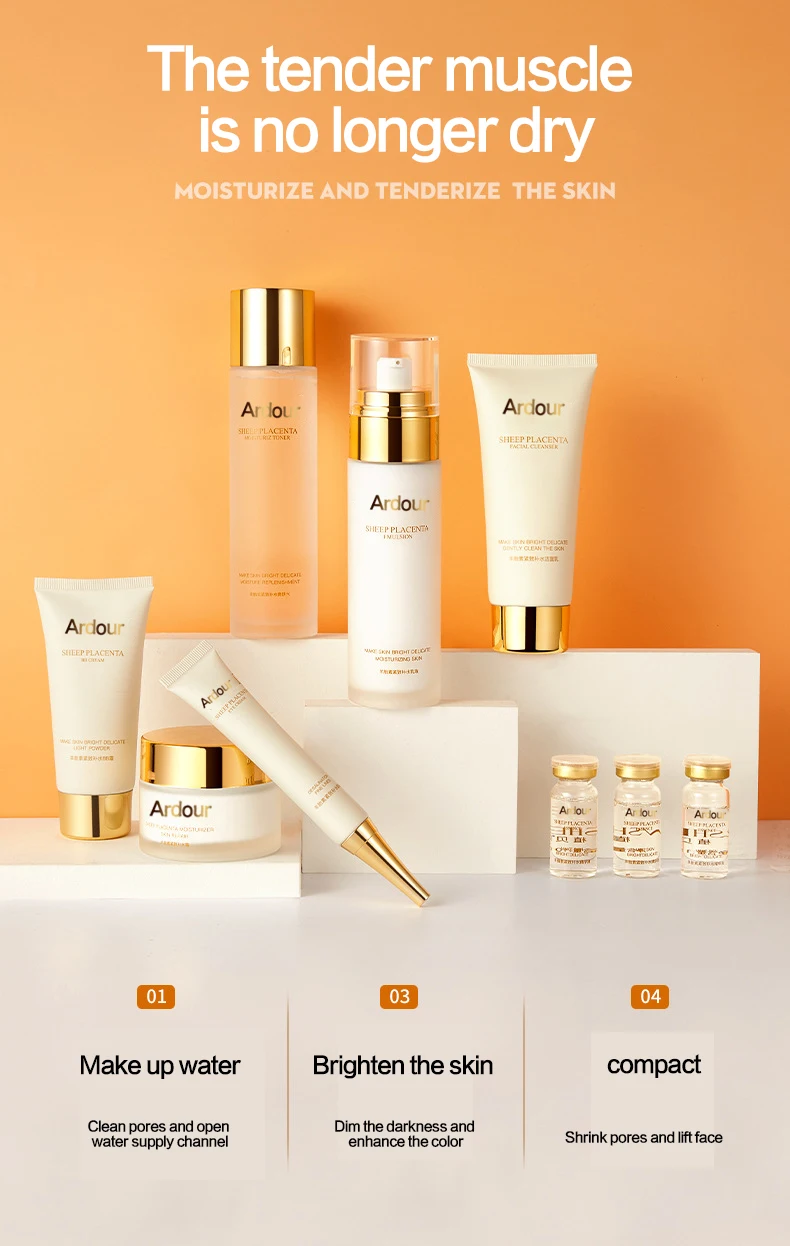 Skin Care Set Sheep Placenta nice-piece beauty skin care Hydrating Moisturizing Shrink pores  beauty Salon Set