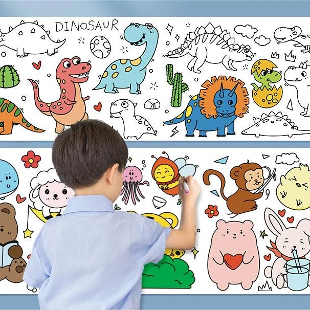 New Children Painting Graffiti Coloring Scroll Customized Size and Printing for Kids and Children