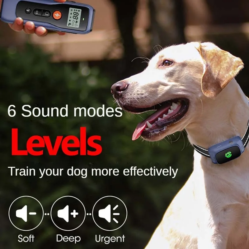 Remote-Controlled Dog Training Collar for Barking and Biting Control with IPX7 Waterproof Design