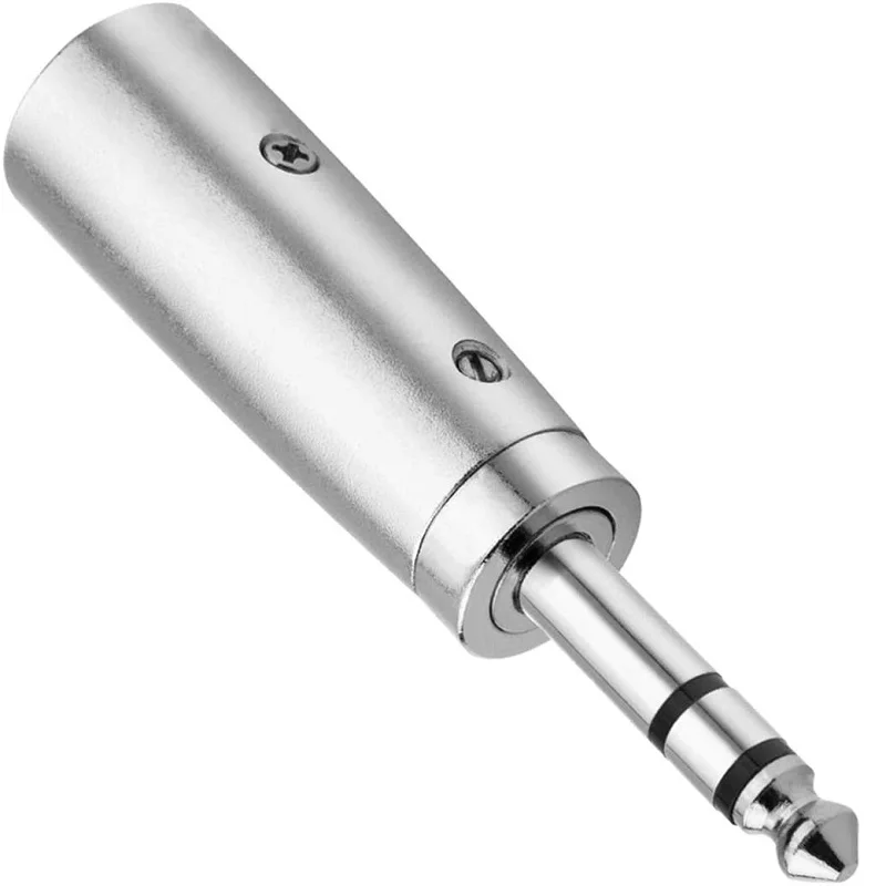 DMX XLR 3 Pin Male to 6.35mm TRS Stereo Phone Jack Balance Audio Connector Adapter