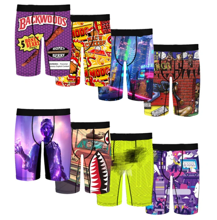 Wholesale underwear new designers mens boxer shorts plus size XXXL quick dry 3D printed logo custom OEM ethica men brief boxers