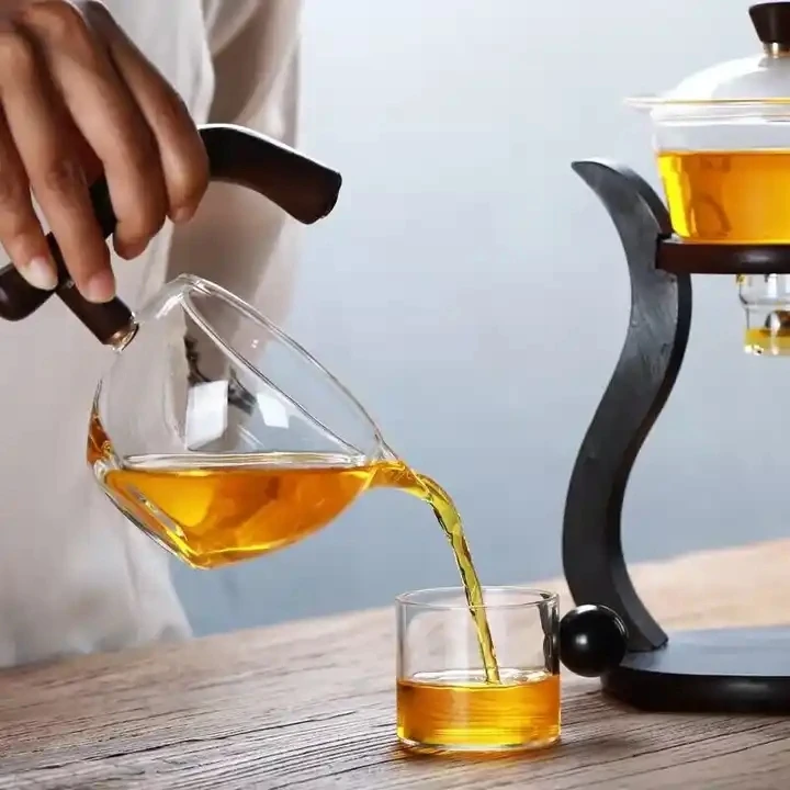 New type glass tea maker household integrated tea maker semi-automatic glass tea set