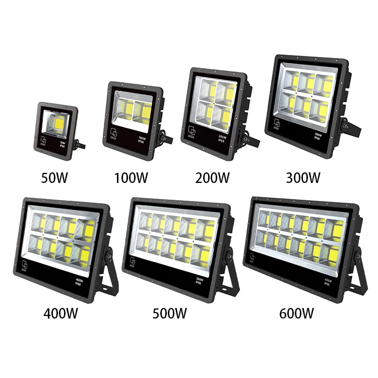Прочный высокомощный настенный литой алюминий Smd Ip66 50 100 200 300 400 500 600 Вт Светодиодный прожектор
