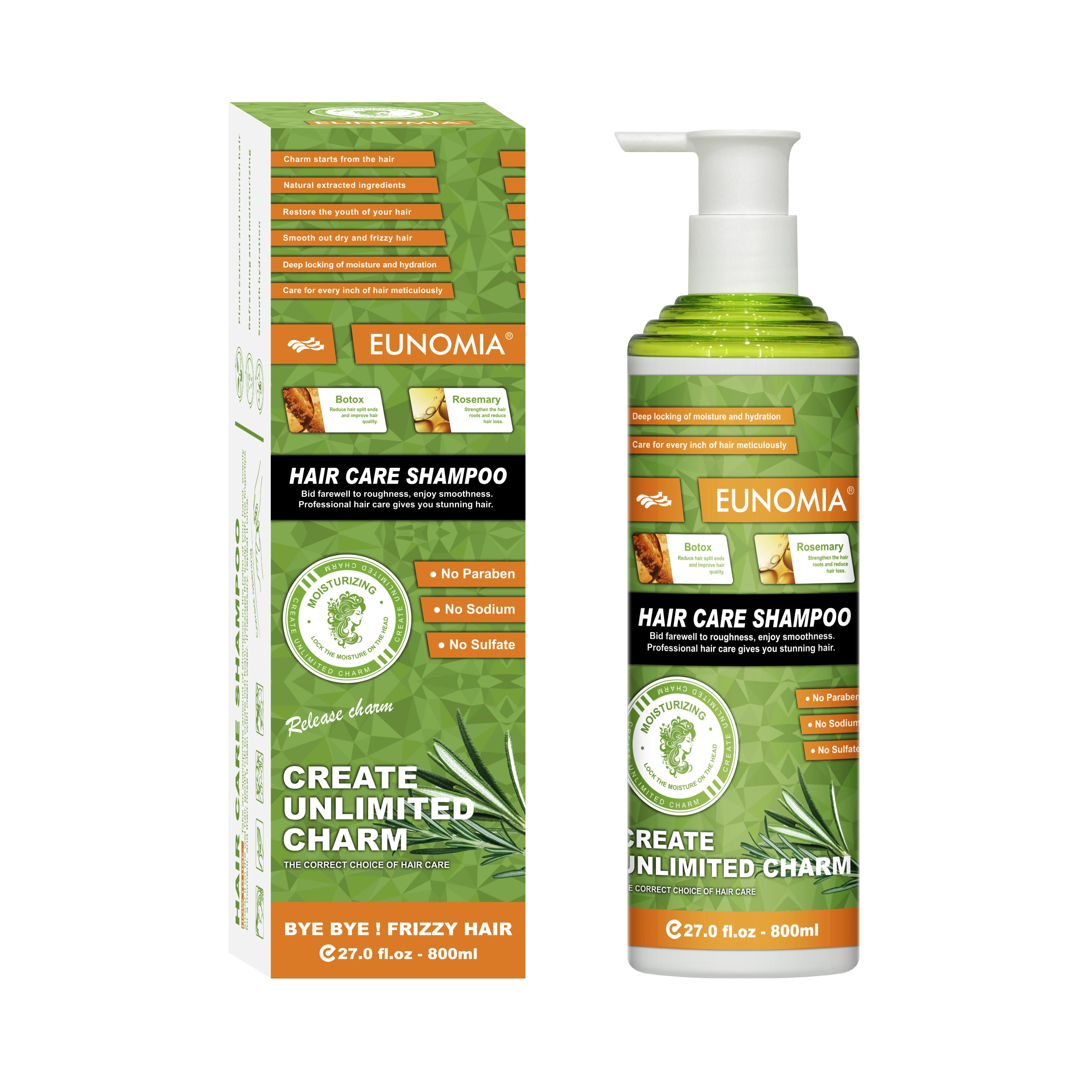 Plant extract EUNOMIA Reduce hair split ends and improve hair quality HairCare Sets Rosemary oil hair growth shampoo